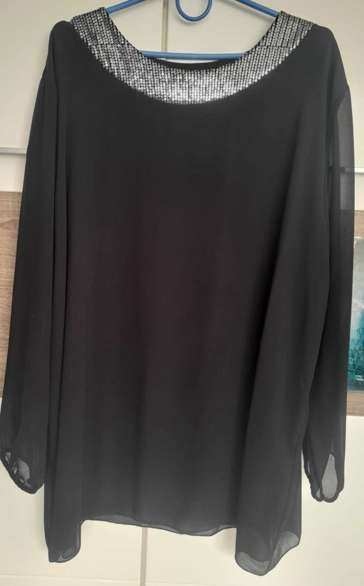 Elegancka czarna tunika plus size