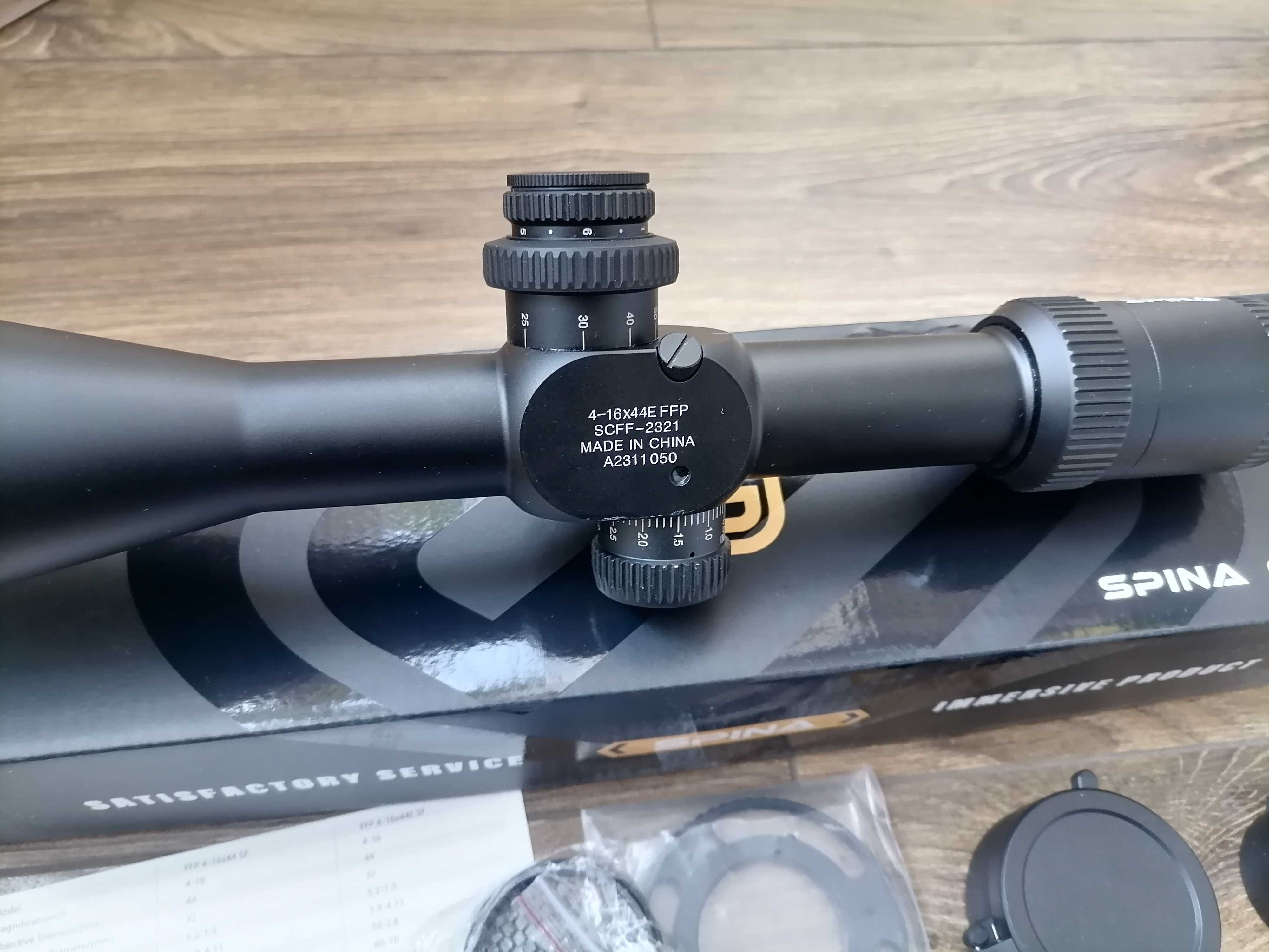 Новий фірмовий оригінальний приціл Spina Optics FFP 4-16x44SFE.
