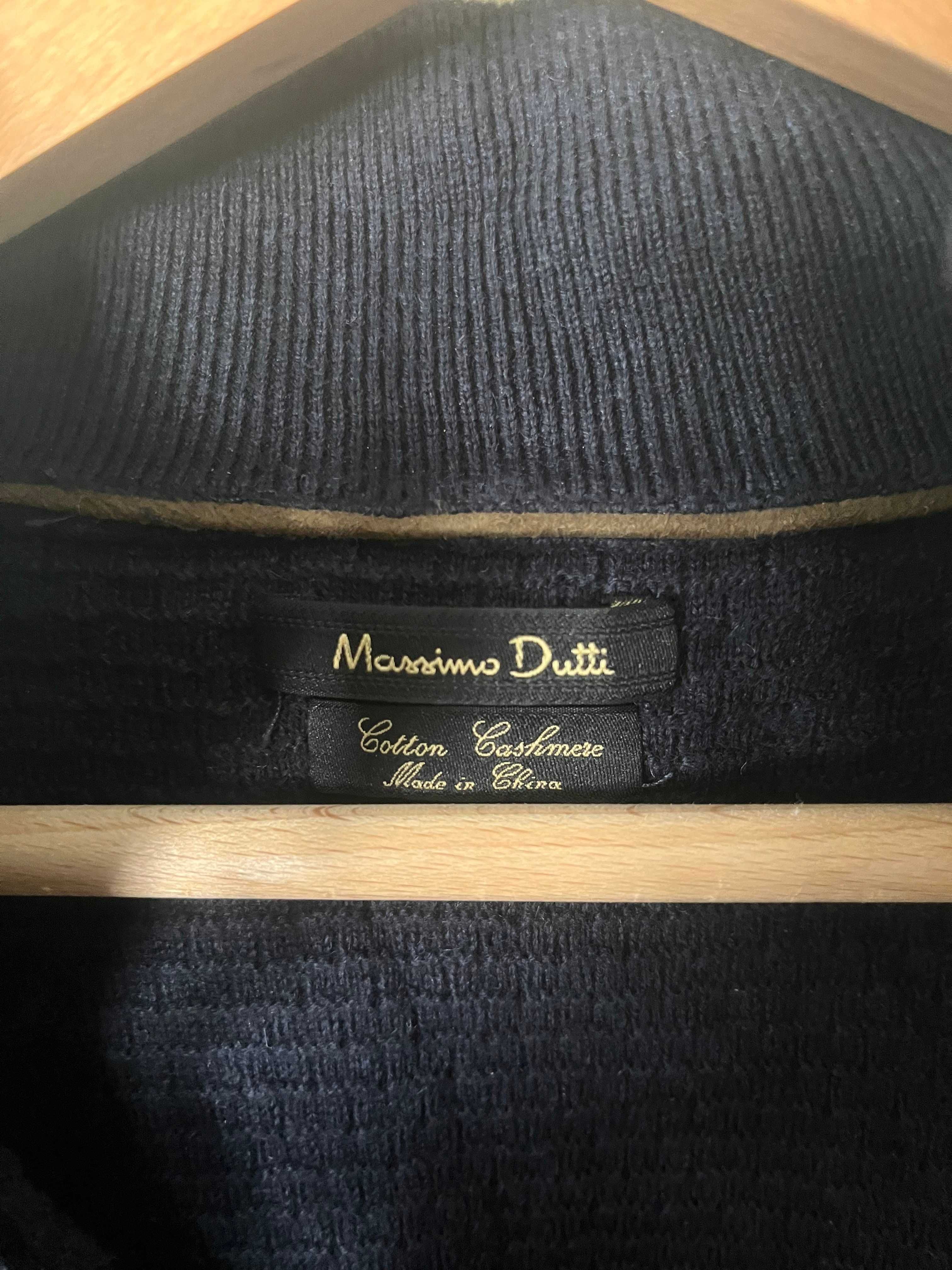 Rozpinany sweter Massimo Dutti 185/108 XL granatowy
