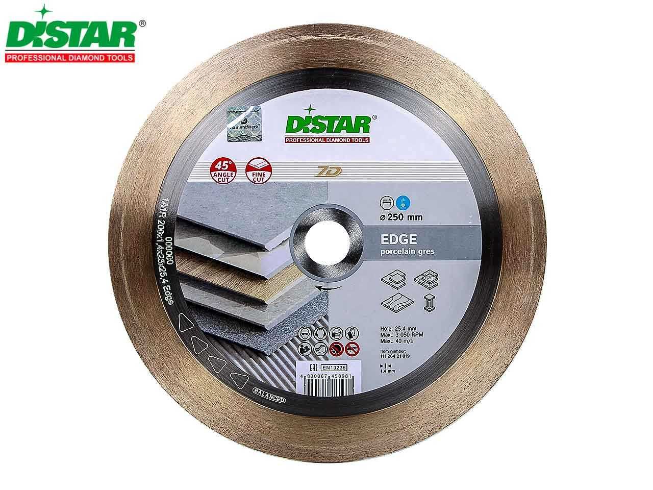 Tarcza diamentowa Distar EDGE 250 mm do cięcia pod kątem 45 stopni*