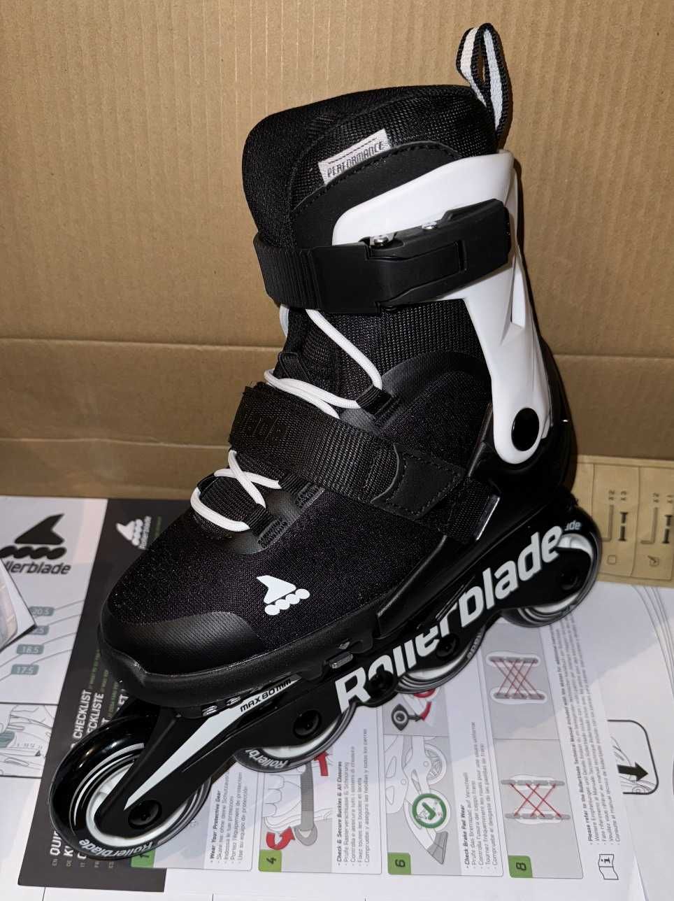 Дитячі ролики Rollerblade Microblade Black White
