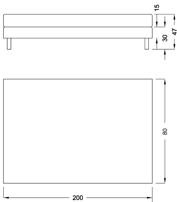 Łóżko hotelowe Luxor + Materac kieszeniowy 80x200