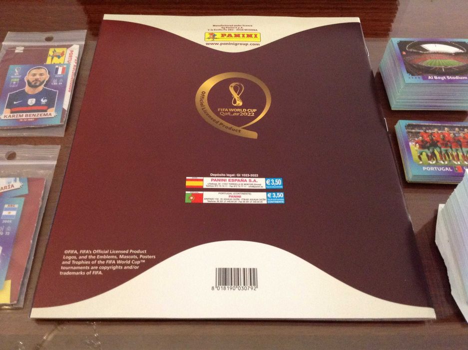 Caderneta Qatar 2022 Panini Mundial Copa FIFA Álbum NOVO + 10 saquetas