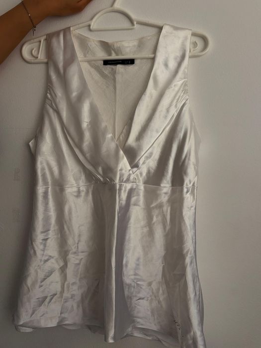 Top acetinado branco Ferrache