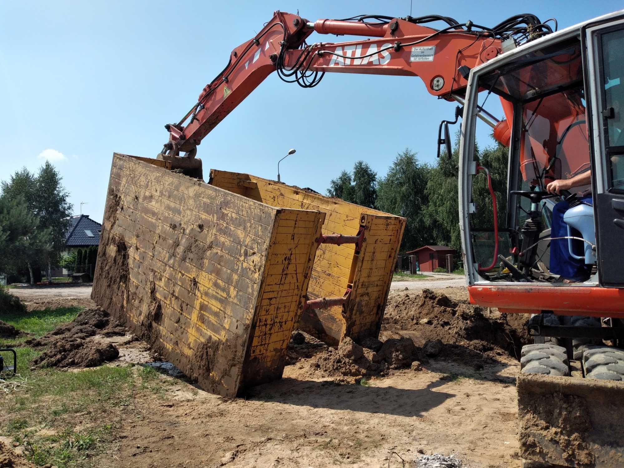 Kopanie odmulanie stawów k 415 koparka linowa