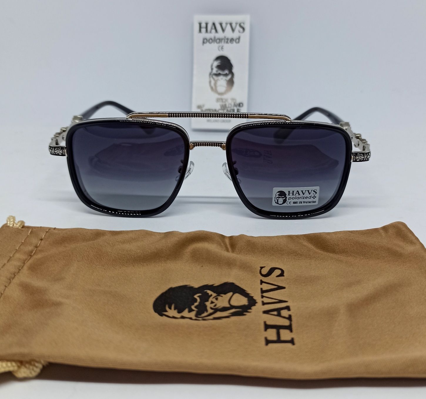 HAVVS очки мужские в стиле Chrome Hearts  оригинал серо фиолет поляриз