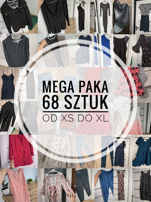 Mega paka ubrań damskich mix XS-XL firmówki do dalszej odsprzedaży