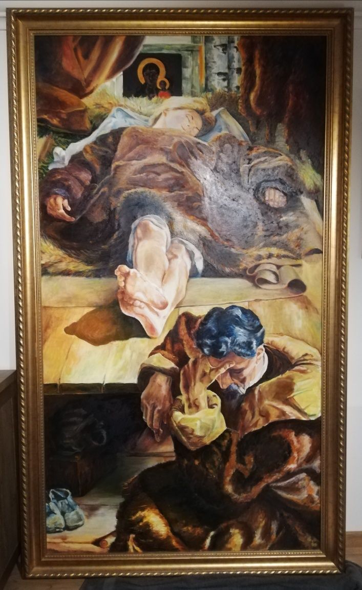 Duży obraz 227x134cm kopia Jacek Malczewski Śmierć Ellenai olej płótno