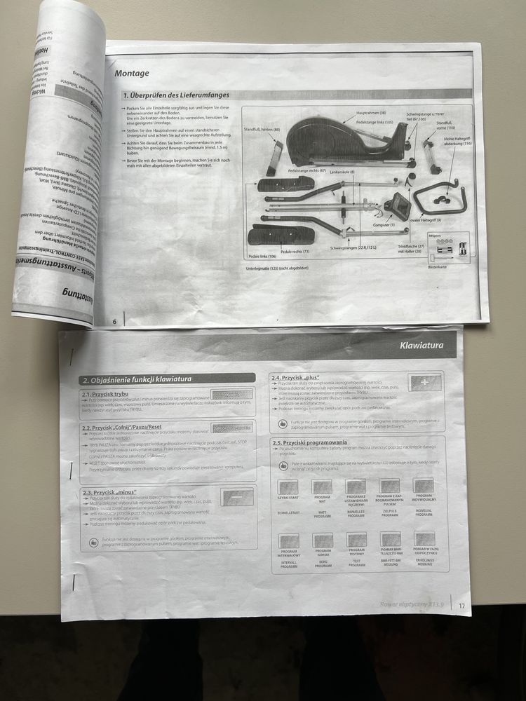 Orbitrek, koło zamachowe 20 kg, made in Germany