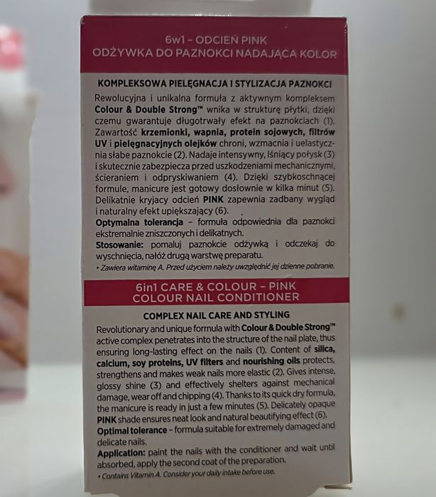 Eveline odżywka do paznokci nadająca kolor 6w1 Pink 5ml