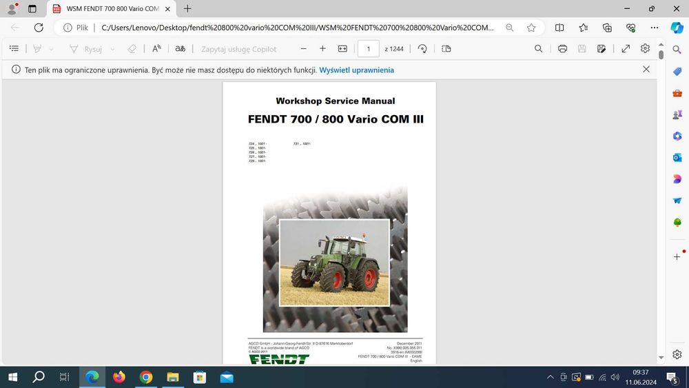 KATALOG Fendoc Sync Maszyny Rolnicze Fendt Serwisówki FULL PAKIET top