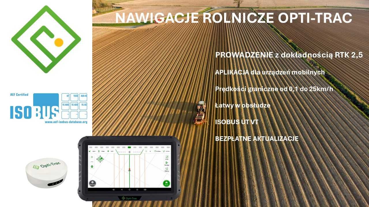 Nawigacja rolnicza OPTI-TRAC kierownica elektryczna RTK 2,5cm