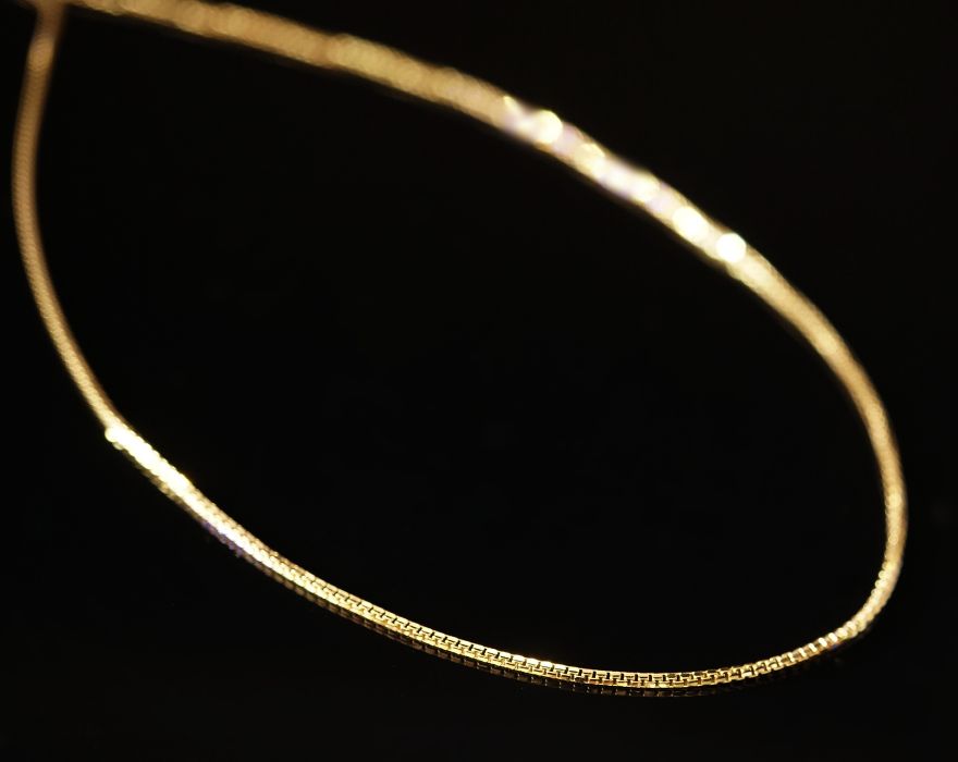 Złoto 585 - złoty łańcuszek kosteczka drobna 50 cm