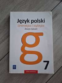 Język polski gramatyka i stylistyka zeszyt ćwiczeń 7 WSiP