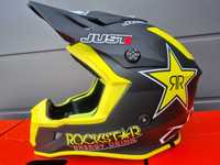 NOWY KASK JUST1 ROCKSTAR ! Czarno-żółty mat ! Cross i Quad !