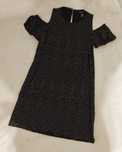 Damska czarna sukienka cold shoulder w białe kropki New Look r. 34/36