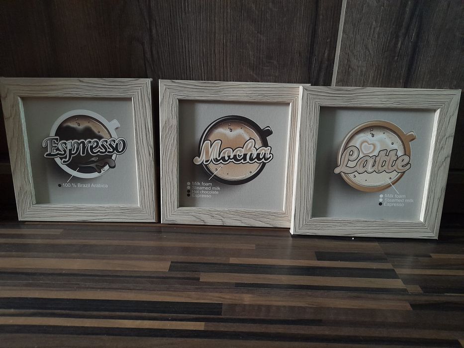 Zestaw 4 obrazów na ścianę w ramie