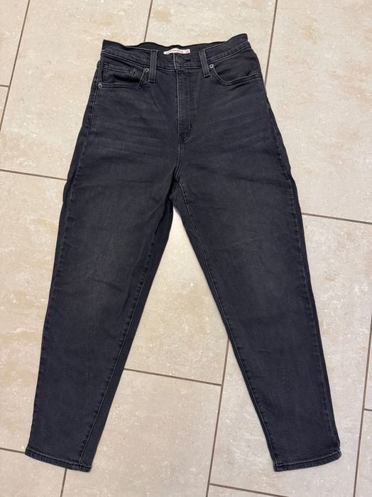 Levis Mom spodnie damskie jeans r. Xs/S czarne,extra rurki,wysoki stan