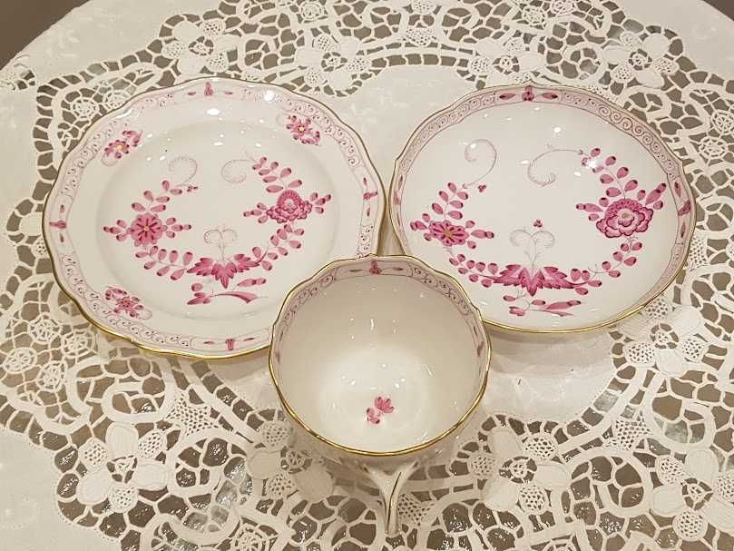 Zestaw śniadaniowy, trio (215 ml) porcelana królewska Miśnia (Meissen)