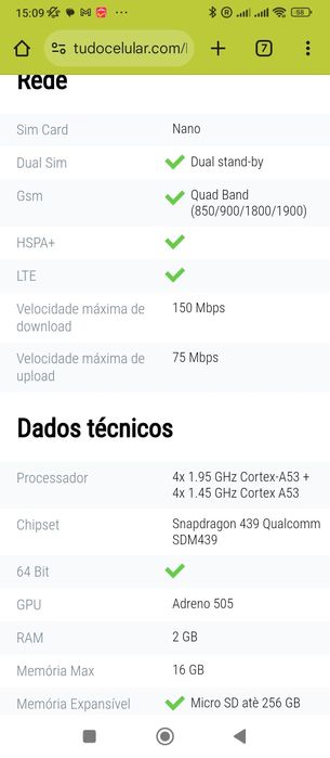 Smartphone Redimi 7A