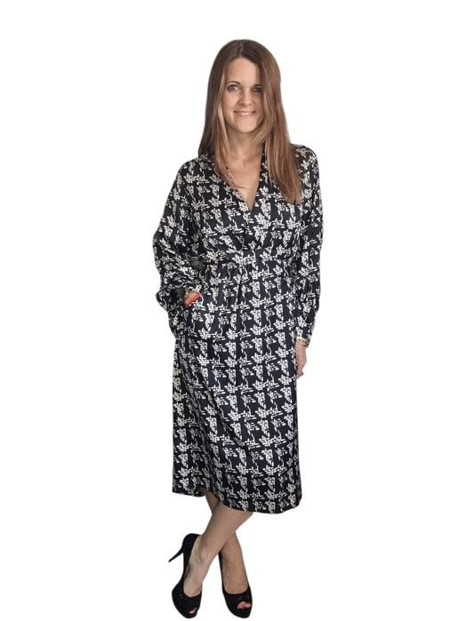 Oversizowa sukienka zara rozmiar xs/s 34/36 czarno bezowa