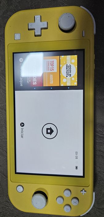 Nintendo switch lite amarela com cartão de 256gb