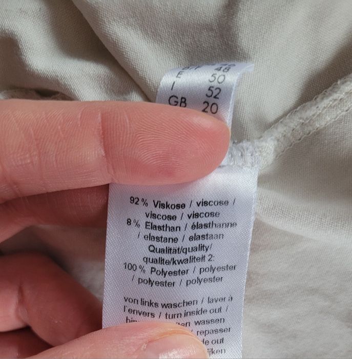 Śmietankowa bluzka damska z długimi rękawami plus size 92% wiskoza