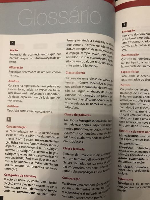 Livro ( glossario)  Língua Portuguesa 7 ano
