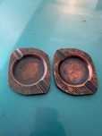 2x Popielniczka brydżowa metalowa karty prl vintage retro