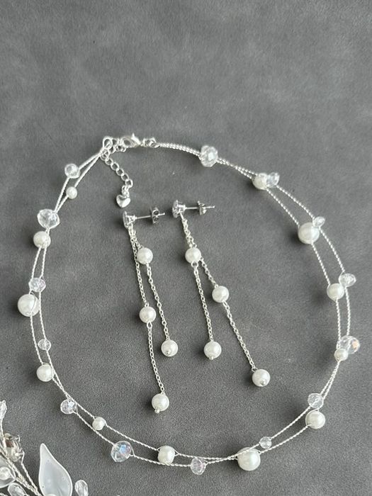 Сережки та кольє весільне