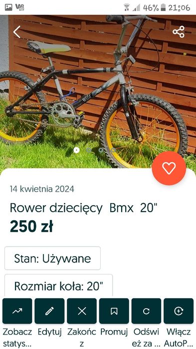 Rower dziecięcy 20 i 24 inne rowerek