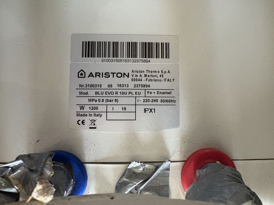 Podgrzewacz elektryczny wody bojler Ariston Blu Evo R 10U 1200W
