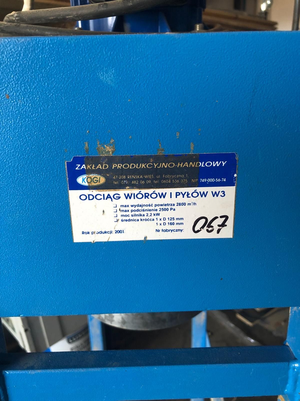 Odciąg wiórów i pyłów W3
