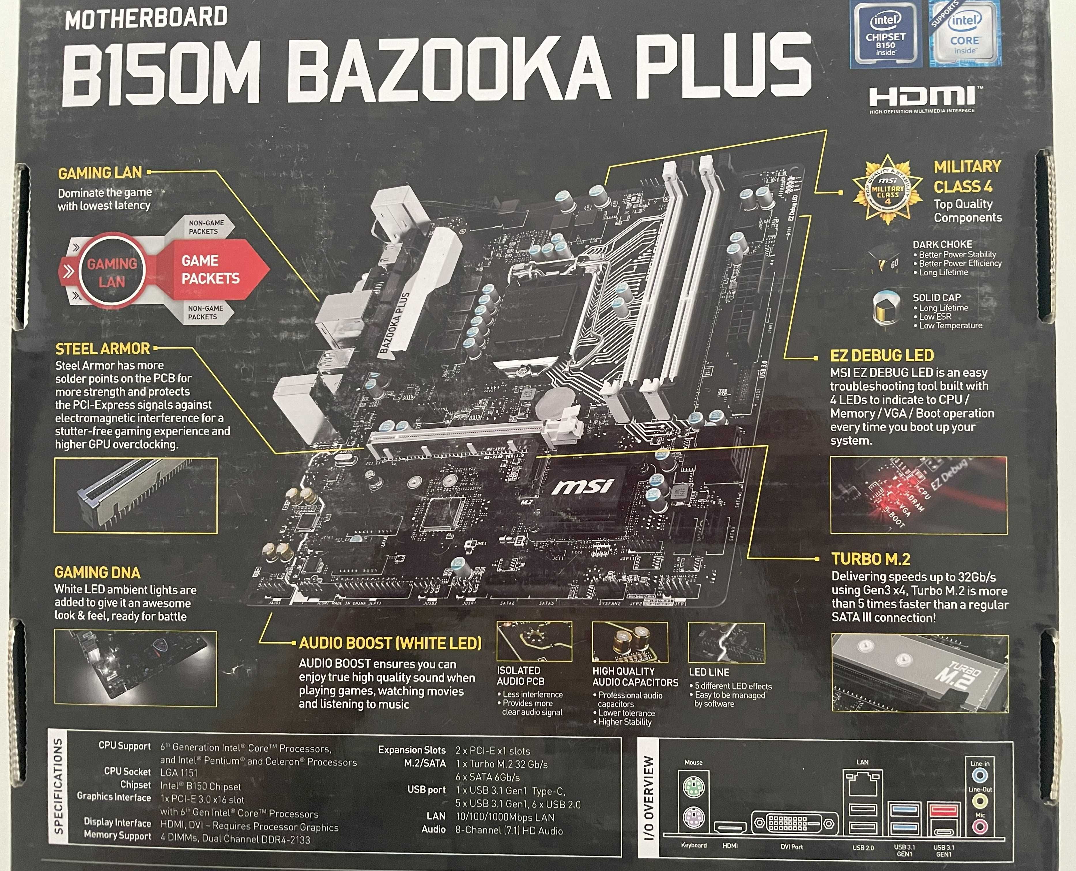 Płyta główna MSI B150M Bazooka Plus + Intel i5 + 16GB RAM