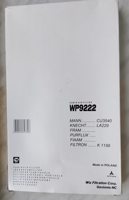 Фільтр салона MB Vito 639 2003- WP9222 WIX (Польща)