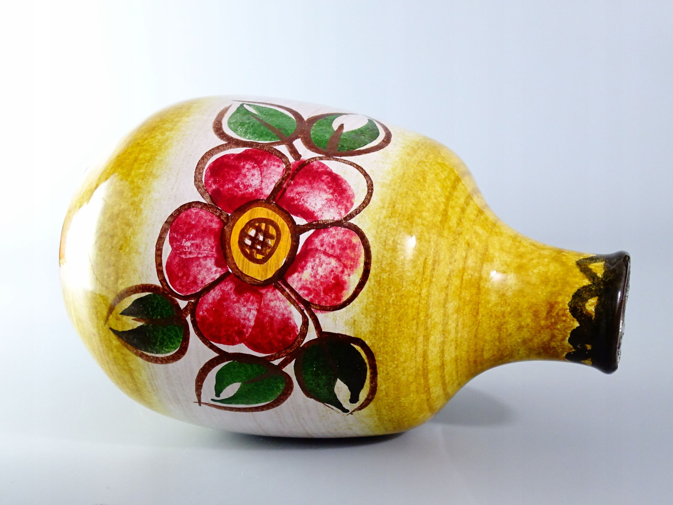 ceramiczny malowany wazon lata 60/70