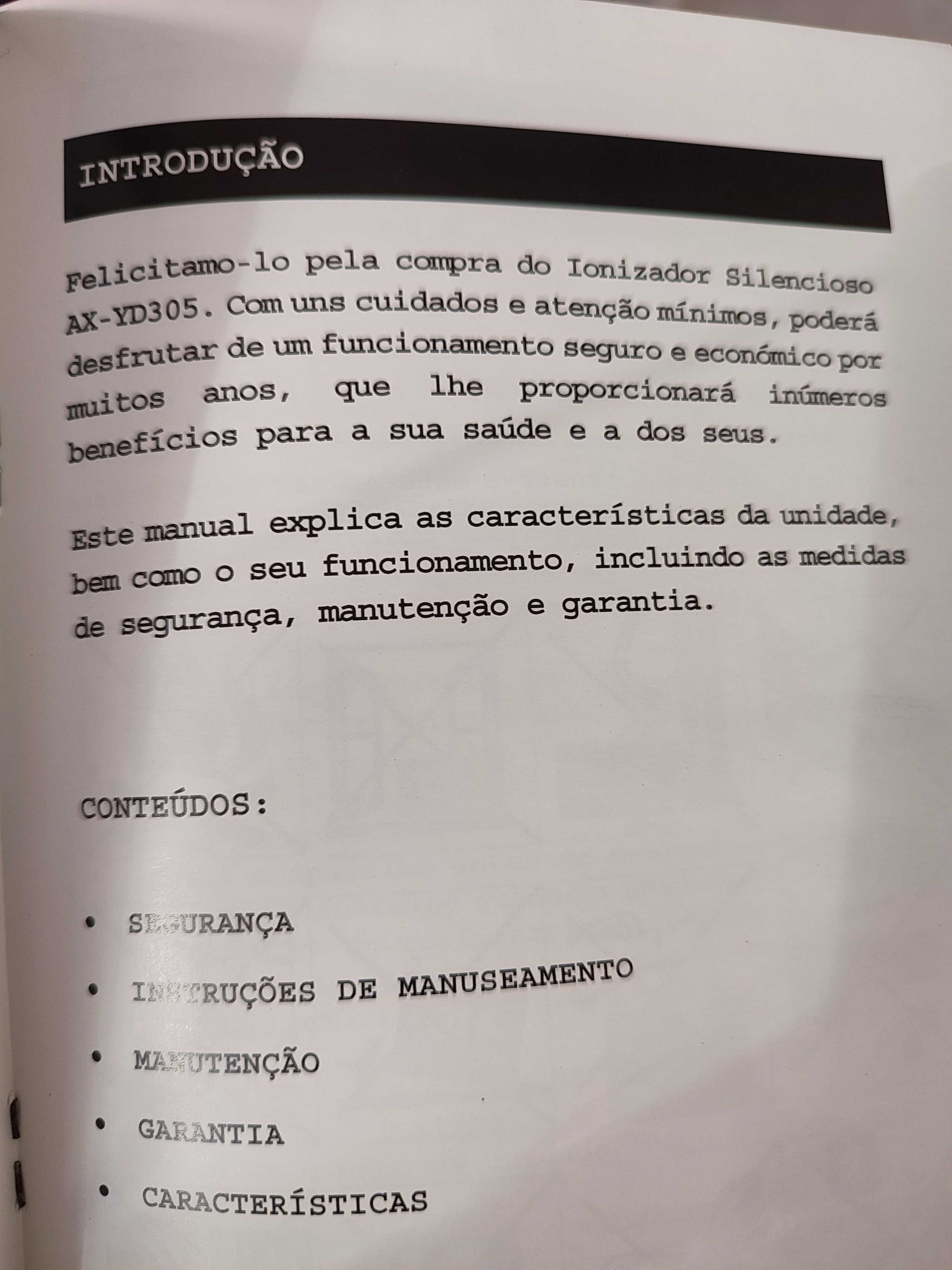 Purificador de ar aparelho novo