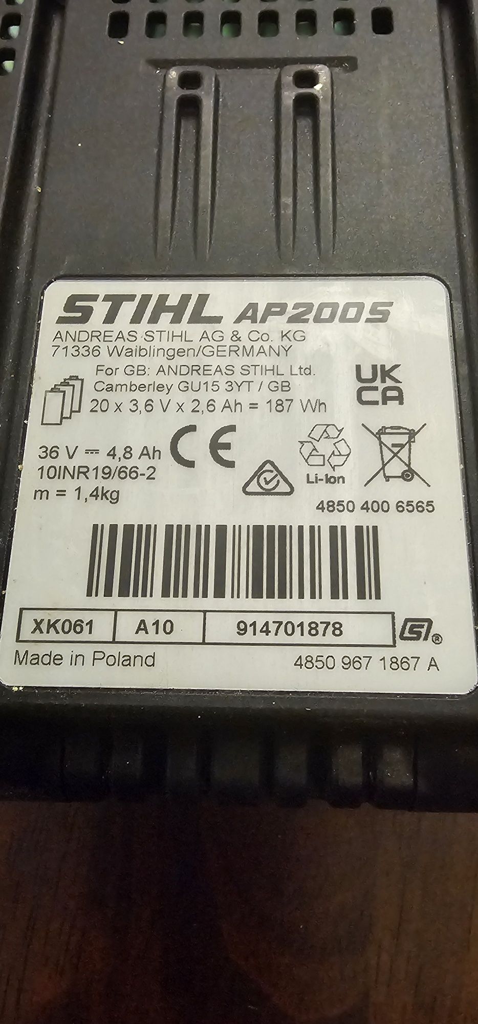 Akumulator Stihl AP 200 S