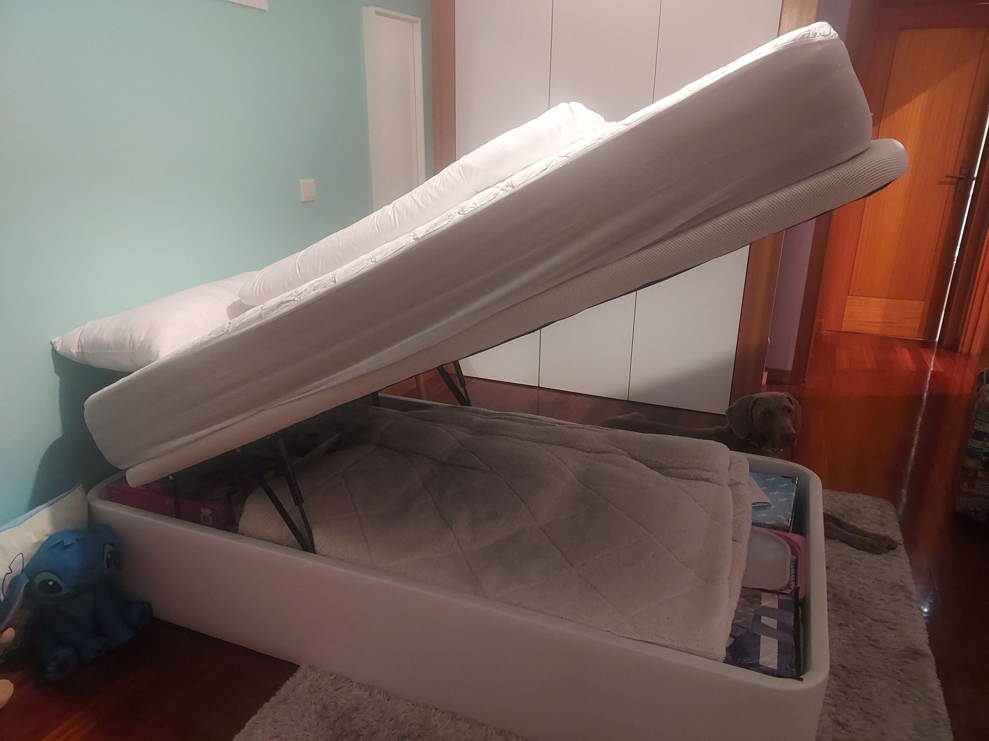 Sommier 1,05m x 1,90m branco + acessórios
