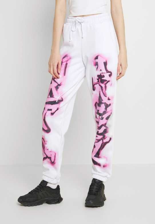 spodnie dresowe Jaded London Grafitti białe drip goth drill S