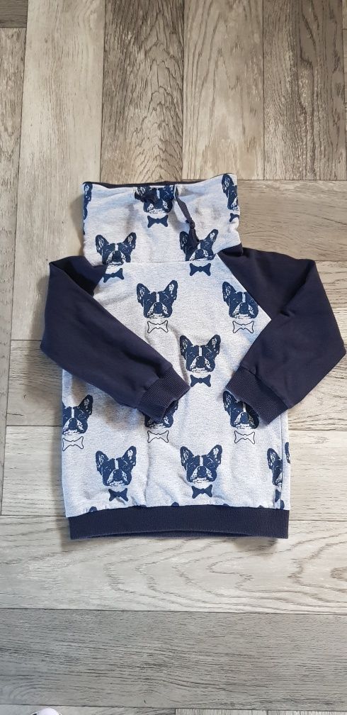 Bluza komin buldog buldożki pieski 98/104