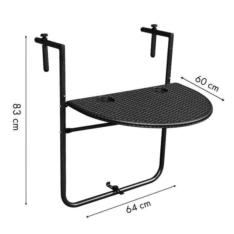 Stolik Balkonowy ZAWIESZANY stół na balkon składany do powieszenia HIT
