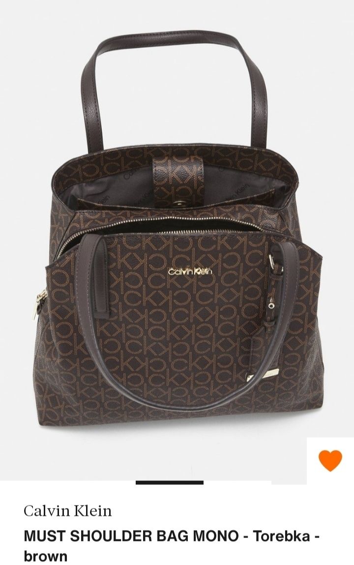 Torebka brąz Celvin Klein must shoulder bag mono