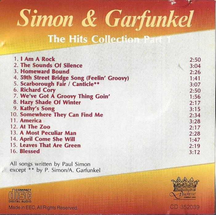 Simon & Garfunkel - - - - - The Hits Collection - - - - - CD