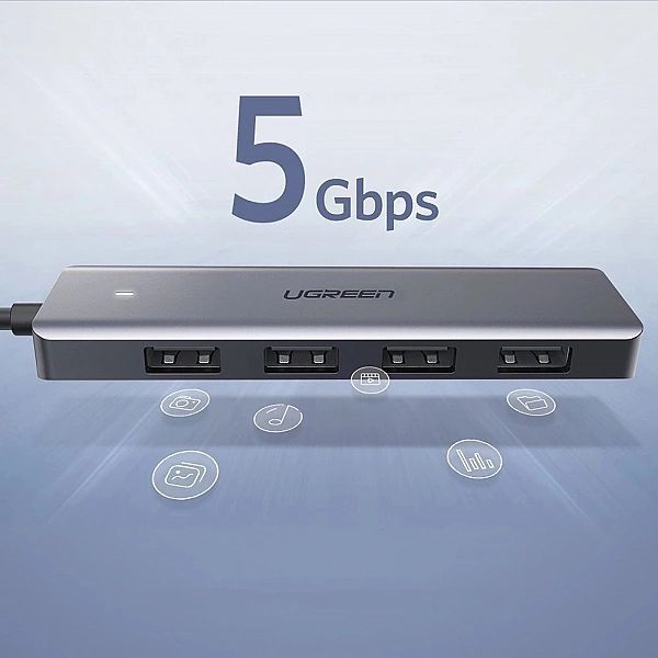 Ugreen rozdzielacz Hub Usb Typ C - 4x Usb 3.2 Gen 1 z portem zasilania