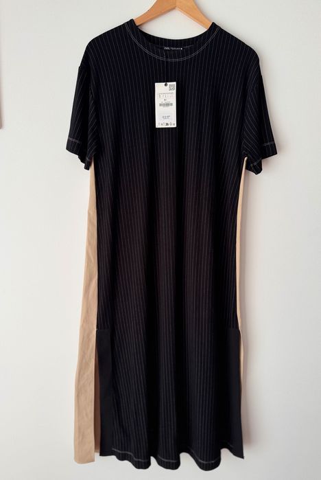 Vestido Zara bimateria S