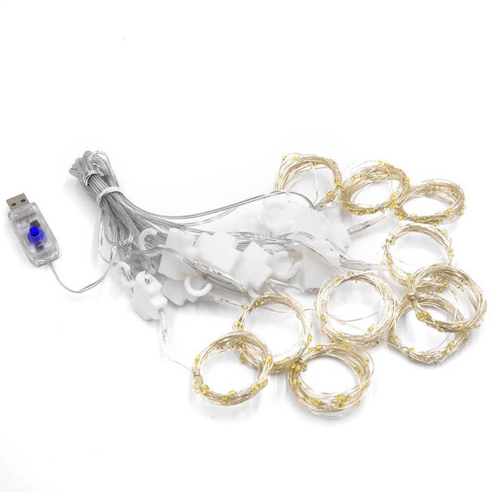 Гірлянда Штора Роса 3х2м - 200Led від USB з пультом на 8 режимів.