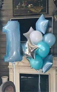 Balony zestaw roczek pierwsze urodziny nowe niebieski duży 93cm 10szt
