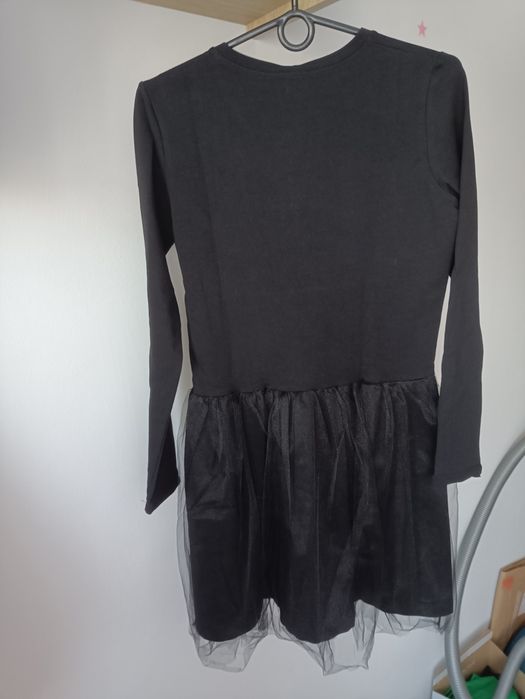 Czarna krótka sukienka z tiulem XS/S 34/36 na ostatki na święta