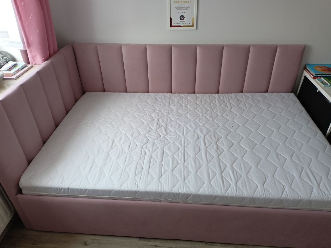 Nowe łóżko 120x200 tapicerowane z pojemnikiem